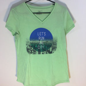 Green Short Sleeve Work Out Shirt